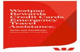 Westpac Rewards Credit Cards Emergency Travel Assistance. · Westpac Concierge will assist in making travel arrangements including but not limited to purchasing an airline ticket,