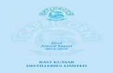 RAVI KUMAR DISTILLERIES LIMITED reports/Annual_Report_2014-2015.pdf · Nanakramguda, Hyderabad 500 032. Phone: 91 40 67162222 Email: einward.ris@karvy.com ... the total Income from