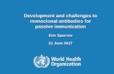 Development and challenges to monoclonal antibodies for … · passive immunization Concept developed by von Behring & Kitasato in 1891 for serum therapy for ... At least 38 in active