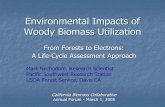 Environmental Impacts of Woody Biomass Utilization · Life-Cycle Assessment: General Overview Cradle-to-grave analysis of environmental impacts Breaks material and energy pathways