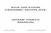 AGA SIX-FOUR CERAMIC HOTPLATE - Guaranteed Parts · aga six-four series - dc6 (ceramic hob) front plate and doors january 2011 item no. cat no. description product code 1 2 3 4 5