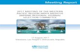2017 MEETING OF THE WESTERN PACIFIC REGION INDEX … · In response to Dr Oh Hoon Kwon’s comments that his name is ... Dr Jeong Wook Seo proposed that now is the time for WPRIM