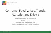 Consumer Food Values, Trends, Attitudes and Drivers · Uncertainty about which foods are genetically modified is the primary reason for notavoiding BE foods. Older consumers are more