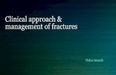 Clinical approach & management or fractures · traction tapes and circular bandages may constrict the circulation; for this reason ‘gallows traction’, in which the baby’s legs