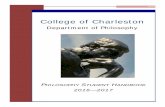 College of Charlestonphilosophy.cofc.edu/documents/2016 - 2017 Philosophy Student Handbook1.pdffocuses on classical Indian theories of perception and the contemporary reception of