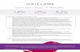 31 March 2018 +8% (2%) 9.2% - Oriflame Holding AG · • Oriflame has implemented IFRS 15 Revenue from Contracts with Customers from 1st January 2018. An early adoption of ... In