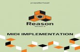 Reason 9 MIDI Implementation Chart - Propellerhead Scdn. Reason 9 MIDI Controller Chart MIDI Contr.