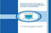 CERTIFICATE COURSE IN HOSPITAL MANAGEMENT (CCHM) PROGRAM · The NABL accredited laboratories at Sankara Nethralaya are furnished with the modern equipments to render the best practical,