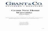 Grant New Home Warranty - Amazon S3 · The specific Grant builder referenced on your New Home Contract is the warrantor. This warranty is not transferable.Notice of Claim to your