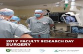 FACULTY RESEARCH DAY SURGERY - College of Medicine ... · Welcome to the 2017 Department of Surgery Faculty Research Day ! Dr. Neal Shoman and his research committee have put a lot
