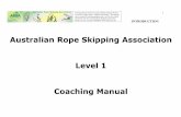 Australian Rope Skipping Association Level 1 Coaching ... · Rope skipping is a fabulous sport that incorporates both freestyle (skills performed to music) and speed elements (timed