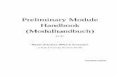 Preliminary Module Handbook (Modulhandbuch) · Cambridge First Certificate in English (FCE) and Cambridge Certificate in Advanced English (CAE)*** Proof of a bachelor's degree with