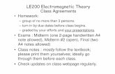 LE200 Electromagnetic Theory Class Agreementspongsak.ee.engr.tu.ac.th/le220/Introduction2.pdf · LE200 Electromagnetic Theory Class Agreements • Homework: – group of no more than
