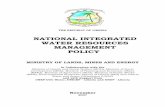 NATIONAL INTEGRATED WATER RESOURCES MANAGEMENT … · vulnerable and there are already worrying cases of pollution and degradation of national water resources afflicted by both natural
