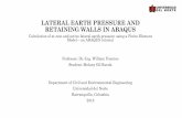 EARTH PRESSURE ON RETAINING WALLS IN ABAQUSLATERAL EARTH PRESSURE AND RETAINING WALLS IN ABAQUS Calculation of at-rest and active lateral earth pressure using a Finite Element Model