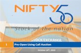 Pre-Open Using Call Auction...Securities forming part of BSE SENSEX & NSE NIFTY Changes in composition of these indices – Incoming securities will be included – Outgoing securities