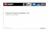 Pioneer Power Solutions, Inc. · acquisitions and related businesses, (viii) the Company’s ability to generate internal growth, maintain market acceptance of itsexisting products