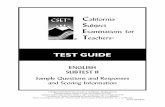 ENGLISH SUBTEST II - ctcexams.nesinc.com · California Subject Examinations for Teachers Test Guide 1 Sample Test Questions for CSET: English Subtest II Below is a set of multiple-choice