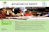 VISUAL LANGUAGE & VISUAL LEARNING RESEARCH BRIEF · a Second Language (ESL) instruction and best practices in literacy instruction for second language ... English bilingual classrooms,