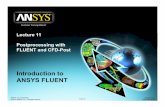 Introduction toIntroduction to ANSYS FLUENT · Postprocessing Overview Customer Training Material • There are two ways to postprocess CFD results from FLUENT – FLUENT Postprocessing