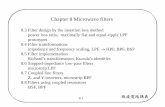 Chapter 8 Microwave filterscc.ee.ntu.edu.tw/~thc/course_mckt/note/note7.pdf · 2016-12-24 · 8-1 微波電路講義 Chapter 8 Microwave filters 8.3 Filter design by the insertion