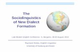Sociolinguistics of New Dialect Formationlan300/Sociolinguistics_of_New_Dialect... · Sociolinguistic factors play no role in NDF. Identity formation is not a factor in NDF. The status