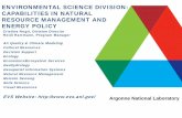 Environmental Science Division: Capabilities in Natural ... · − Land and renewable resources − Surface and subsurface hydrology − Coupled ecosystem processes − Radiation
