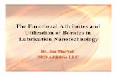 The Functional Attributes and Utilization of Borates in · The Functional Attributes and Utilization of Borates in Lubrication Nanotechnology Dr. Jim MacNeil DRD Additives LLC . Boron