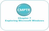 Chapter 7 Exploring Microsoft Windows - Calhoun …...CMPTR Chapter 7: Exploring Microsoft Windows 7 Exploring the Start Menu • The Start menu provides access to programs, documents,