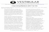 Improving Balance With Tai Chi - Vestibular Disorders Association Balance... · Improving Balance with Tai Chi By the Vestibular Disorders Association with contributions by Gaye Cronin,
