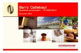 Roadshow Presentation FYR 09 10 - Barry Callebaut · 100g chocolate tablet contains: Cocoa liquor Cocoa butter Milk powder Sugar Other Dark 44 g 12 g-43 g 1 g Milk 11 g 24g 22 g 42