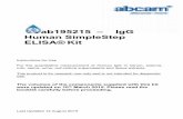 ELISA® Kit Human SimpleStep ab195215 – IgG...IgG accounts for 75% of the total human protein and can be found in serum, lymphatic fluid, cerebrospinal fluid, colostrum, milk, urine,