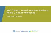 VBP Practice Transformation Academy Phase 2 Kickoff Workshop deck from... · • What was your biggest success during Phase 1 of the Academy? • What are you hoping to accomplish