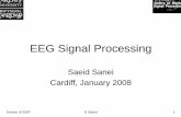 EEG Signal Processing · Centre of DSP S Sanei 1 EEG Signal Processing Saeid Sanei Cardiff, January 2008. Centre of DSP S Sanei 2 Research Staff at the Centre of Digital Signal Processing,