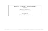 END OF PRIMARY BENCHMARK 2017 MATHEMATICS WRITTEN PAPER … · Mathematics – Written Paper – End of Primary Benchmark – 2017 Page 10 of 14 12. Five students get the following