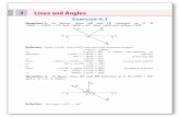 4 Lines and Angles - WordPress.com...4 Lines and Angles ExerciseExercise 4.14.1 Question1. In figure, lines AB and CD intersect at O. If ∠ +∠ = AOC BOE 70 and ∠ = BOD 40 , find