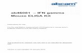 ab46081 – IFN gamma Mouse ELISA Kit...Discover more at 2 INTRODUCTION 1. BACKGROUND Abcam’s IFN gamma mouse in vitro ELISA (Enzyme-Linked Immunosorbent Assay) kit is designed for