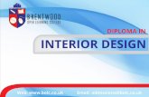 DIPLOMA IN INTERIOR DESIGN...Course Introduction: Diploma in Interior Design gives you understanding of the fundamental principles and elements of design theory, the effects of light