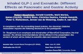 Inhaled GLP-1 and Exenatide: Different Effects on Pancreatic and Gastric … · emptying (1313CC-octanoate gastric motility breath test) Measure GLP-1 active, insulin, C-peptide,