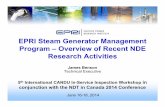 EPRI Steam Generator Management Program – O i f R t ......EPRI Steam Generator Management Program – O i f R t NDEOverview of Recent NDE Research Activities James Benson Technical