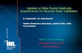 Update on Bias Factor Methods Experiments for Nuclear Data ... · Update on Bias Factor Methods Experiments for Nuclear Data Validation G. Palmiotti1, M. Salvatores2 1 IdahoNational