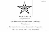 LOK SATTA · 2014-12-12 · LOK SATTA 6 Table – 2 : Women’s Representation in Parliament 1952-1999 Year Lok Sabha Rajya Sabha Seats Women MPs % of Women MPs Seats Women MPs %
