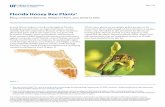 Florida Honey Bee Plants · 2019-06-27 · honey bees, fewer yield enough nectar to produce a surplus honey crop. The tables in this document list the nectar-bearing plants that are