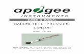 Owner’s Manual - Apogee Instruments · Web viewThe SB-100 barometric pressure sensor is the only pressure sensor model offered by Apogee Instruments. Sensor model number, serial