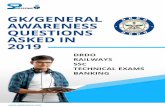GK/General Science Questions Asked in 2019 DRDO, SSC, … · 2020-02-13 · GK/General Science Questions Asked in 2019 – DRDO, SSC, Railways, Technical Exams 16. What kind of relationship