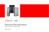 Oracle Buys Pillar Data Systems...•Oracle buys Pillar Data Systems • Adds leading provider of innovative and highly scalable SAN Block I/O storage systems • The transaction has