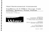 I Final Environmental Assessment I · 2012-08-07 · The Final Environmental Assessment/Finding of No Significant Impact (FONSI) for the Kapilimao 0.5-Million Gallon Storage Tank,