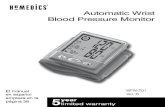 Automatic Wrist Blood Pressure Monitor - HoMedics.com · mobile telephones, microwave ovens). These may lead to temporary impairment of measurement accuracy. • Consider the electromagnetic