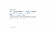 Collocation of Stars and Planets (CSP) Hypothesis · This new hypothesis can account for Keplers Third Law that gives a correlation between the orbital radii and periods of captured