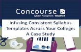 Infusing Consistent Syllabus Templates Across …...Had established syllabus policies and procedures but current syllabus system was not meeting needs Faculty required to turn in copy